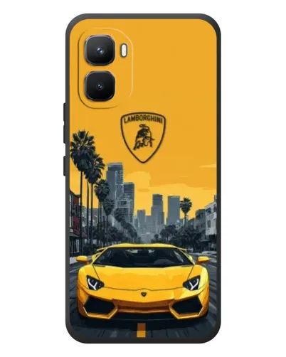 Чехол для Infinix GT 50 Pro с картинкой «Желтый Lamborghini город»