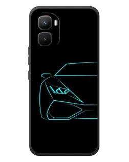 Чехол для Infinix GT 50 Pro с картинкой «Голубой силуэт Lamborghini»