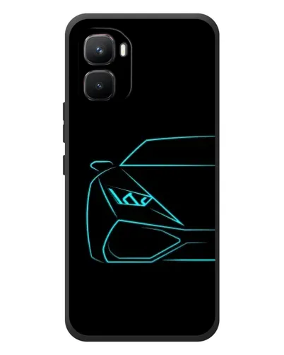 Чехол для Infinix GT 50 Pro с картинкой «Голубой силуэт Lamborghini»