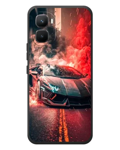 Чехол для Infinix GT 50 Pro с картинкой «Lamborghini красный дым»