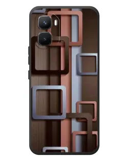 Чохол для Infinix GT 50 Pro з картинкою «Коричневі об'ємні квадрати»