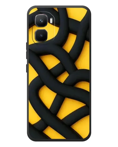 Чехол для Infinix GT 50 Pro с картинкой «Черное желтое переплетение»