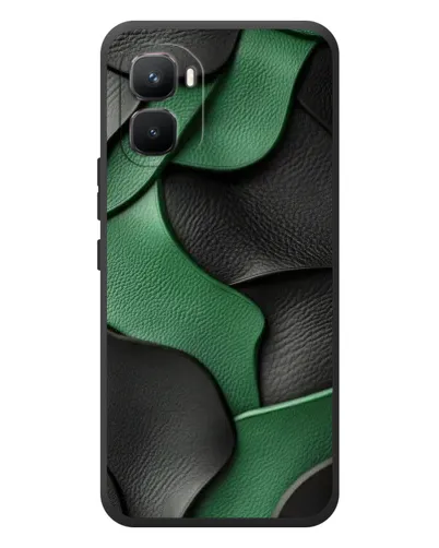 Чехол для Infinix GT 50 Pro с картинкой «Зеленые кожаные волны»