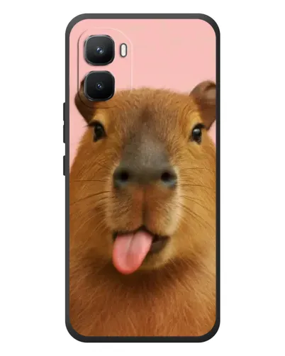 Чехол для Infinix GT 50 Pro с картинкой «Капибара с языком»
