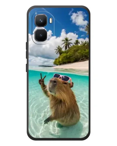 Чехол для Infinix GT 50 Pro с картинкой «Капибара на море»