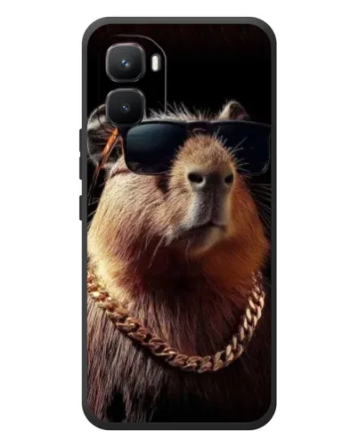 Чехол для Infinix GT 50 Pro с картинкой «Капибара золотая цепь»