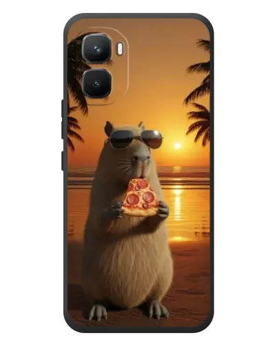 Чехол для Infinix GT 50 Pro с картинкой «Капибара с пиццей»