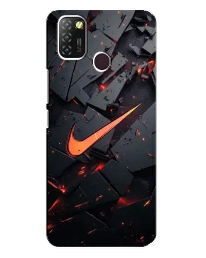 Чехол для Infinix Hot 10 Lite с картинкой «Nike — эффект разломов»