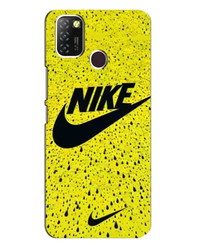 Чехол для Infinix Hot 10 Lite с картинкой «Желтый текстурный Nike»