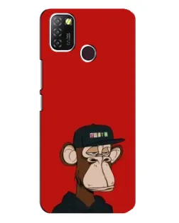 Чохол для Infinix Hot 10 Lite з картинкою «Bored Ape — червоний фон» Чохол для Infinix Hot 10 Lite з картинкою «Bored Ape — червоний фон»