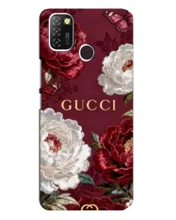 Чохол для Infinix Hot 10 Lite з картинкою «Gucci — бордові троянди»