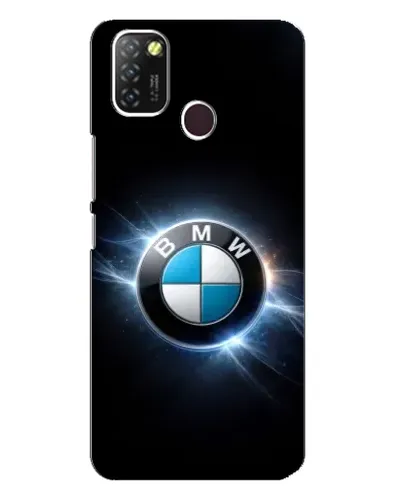 Чехол для Infinix Hot 10 Lite с картинкой «BMW — неоновое сияние»