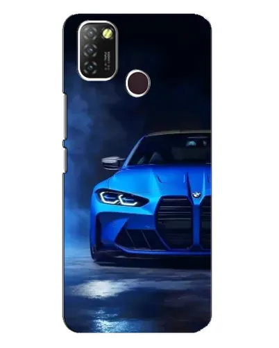 Чехол для Infinix Hot 10 Lite с картинкой «Голубая BMW M4»