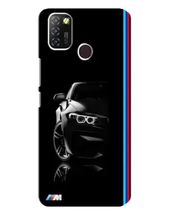 Чехол для Infinix Hot 10 Lite с картинкой «Силуэт BMW в темноте»