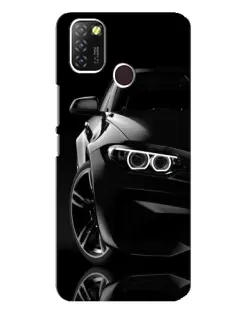 Чехол для Infinix Hot 10 Lite с картинкой «Черная BMW — профиль»