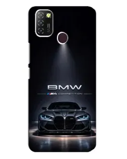 Чехол для Infinix Hot 10 Lite с картинкой «BMW сквозь ночной город»