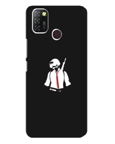 Чехол для Infinix Hot 10 Lite с картинкой «PUBG — силуэт воина»