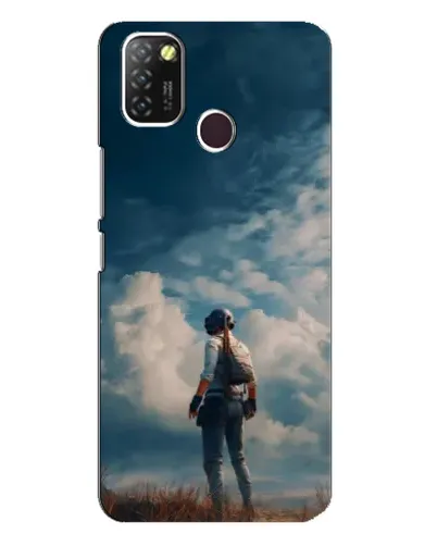 Чехол для Infinix Hot 10 Lite с картинкой «Герой PUBG на скале»