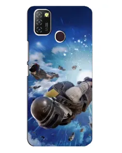 Чехол для Infinix Hot 10 Lite с картинкой «Десант PUBG — прыжок»