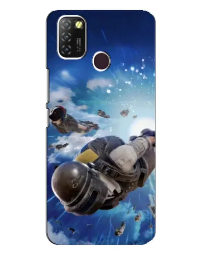 Чехол для Infinix Hot 10 Lite с картинкой «Десант PUBG — прыжок»