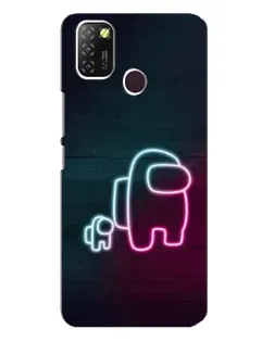 Чехол для Infinix Hot 10 Lite с картинкой «Among Us неон-арт»