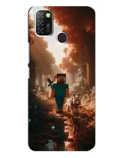 Чехол для Infinix Hot 10 Lite с картинкой «Стив в лесу»