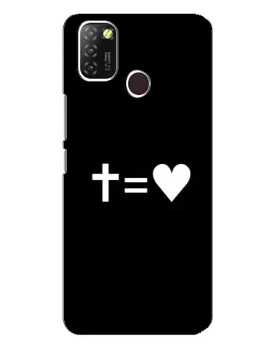 Чехол для Infinix Hot 10 Lite с картинкой «Крест и Сердце»