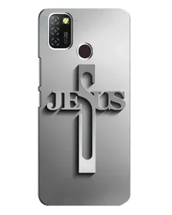 Чохол для Infinix Hot 10 Lite з картинкою «Металевий хрест Jesus»