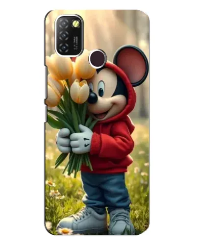 Чехол для Infinix Hot 10 Lite с картинкой «Микки с тюльпанами» Чехол для Infinix Hot 10 Lite с картинкой «Микки с тюльпанами»