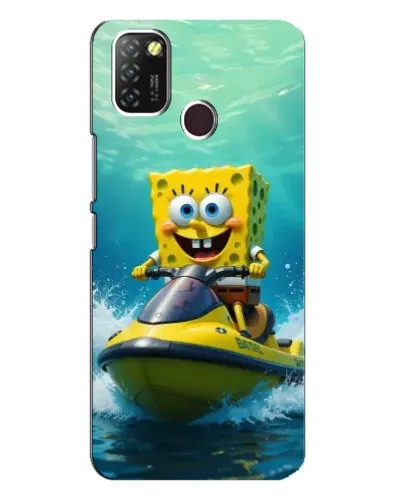 Чехол для Infinix Hot 10 Lite с картинкой «Спанч Боб на гидроцикле» Чехол для Infinix Hot 10 Lite с картинкой «Спанч Боб на гидроцикле»