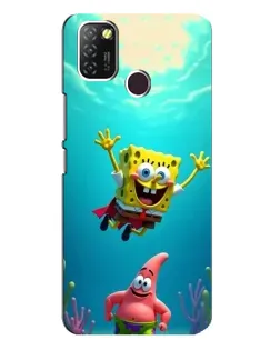 Чехол для Infinix Hot 10 Lite с картинкой «Спанч Боб под водой»