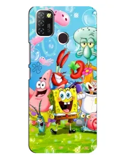 Чехол для Infinix Hot 10 Lite с картинкой «Губка Боб и друзья»