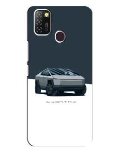 Чехол для Infinix Hot 10 Lite с картинкой «Серебристый Cybertruck Tesla»