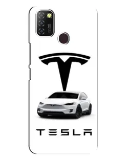 Чехол для Infinix Hot 10 Lite с картинкой «Tesla White Style»