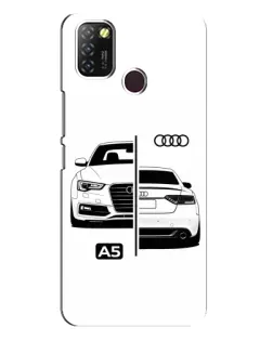 Чехол для Infinix Hot 10 Lite с картинкой «Audi — контрастный дизайн»