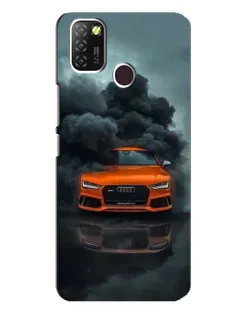 Чехол для Infinix Hot 10 Lite с картинкой «Audi в облаках дыма»