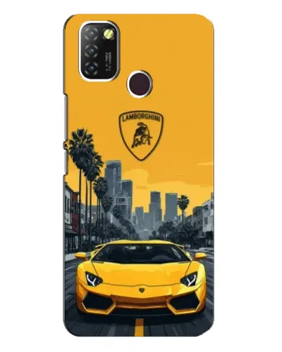Чехол для Infinix Hot 10 Lite с картинкой «Желтый Lamborghini город» Чехол для Infinix Hot 10 Lite с картинкой «Желтый Lamborghini город»