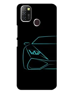 Чехол для Infinix Hot 10 Lite с картинкой «Голубой силуэт Lamborghini»