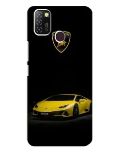 Чехол для Infinix Hot 10 Lite с картинкой «Lamborghini желтый акцент»