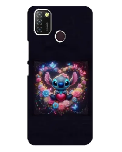 Чохол для Infinix Hot 10 Lite з картинкою «Stitch у квітах»