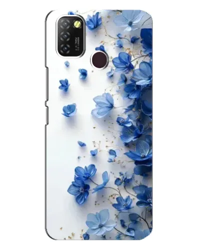 Чехол для Infinix Hot 10 Lite с картинкой «Голубой цветочный каскад»