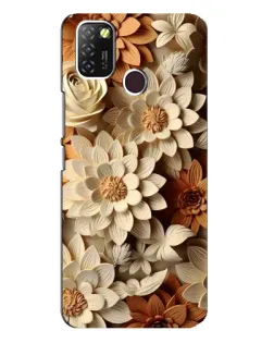 Чехол для Infinix Hot 10 Lite с картинкой «Бежевый флористический декор»