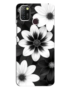 Чехол для Infinix Hot 10 Lite с картинкой «Монохромные астры»