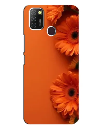 Чехол для Infinix Hot 10 Lite с картинкой «Оранжевые герберы»