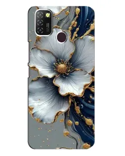 Чехол для Infinix Hot 10 Lite с картинкой «Белый цветок и золотой флюид»