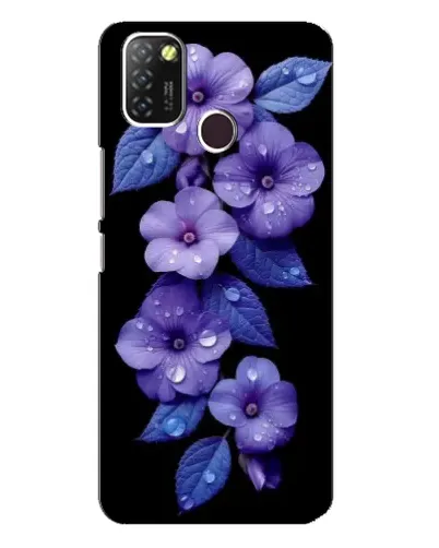 Чехол для Infinix Hot 10 Lite с картинкой «Фиолетовые цветы с росою»