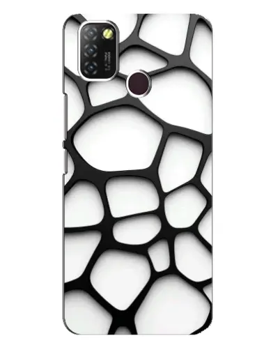 Чехол для Infinix Hot 10 Lite с картинкой «Белая объемная сетка»