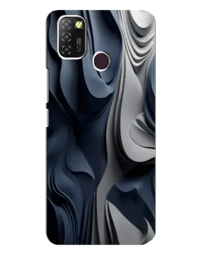 Чехол для Infinix Hot 10 Lite с картинкой «Объемные синие складки»