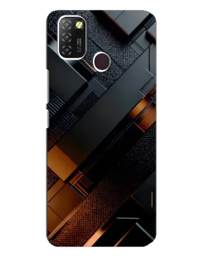 Чехол для Infinix Hot 10 Lite с картинкой «Черные геометрические блоки»