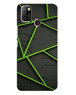 Чехол для Infinix Hot 10 Lite с картинкой «Зеленые геометрические линии»